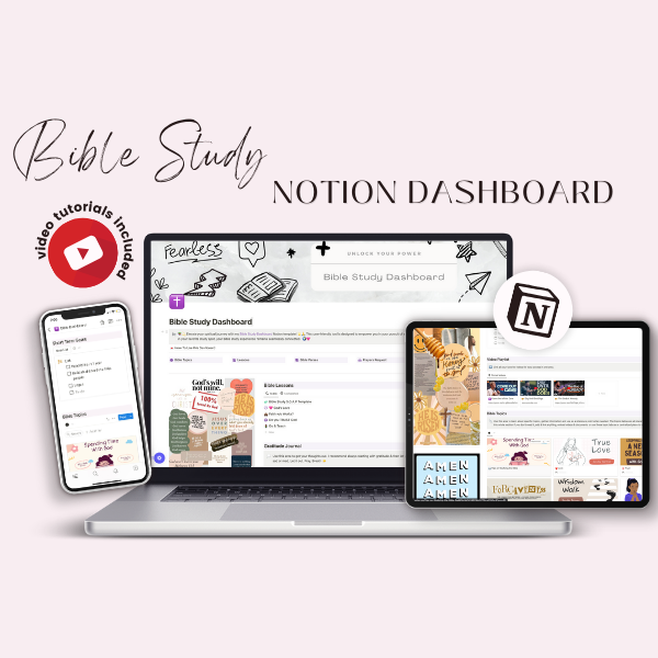 Notion Bible Study Dashboard | Habit Tracker &Productivity Tool