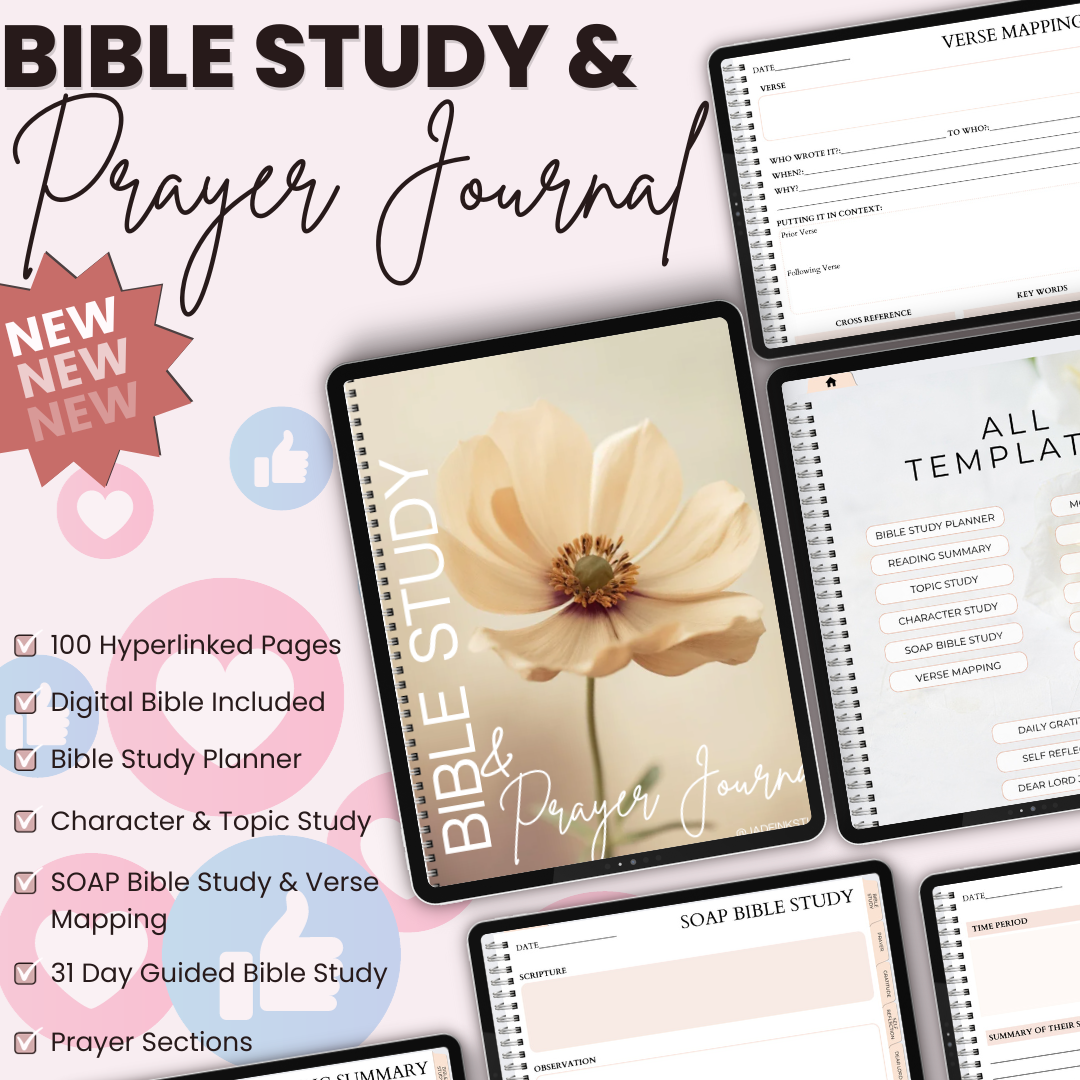 Digital Bible Study & Prayer Journal AND 2024 Planner Bundle