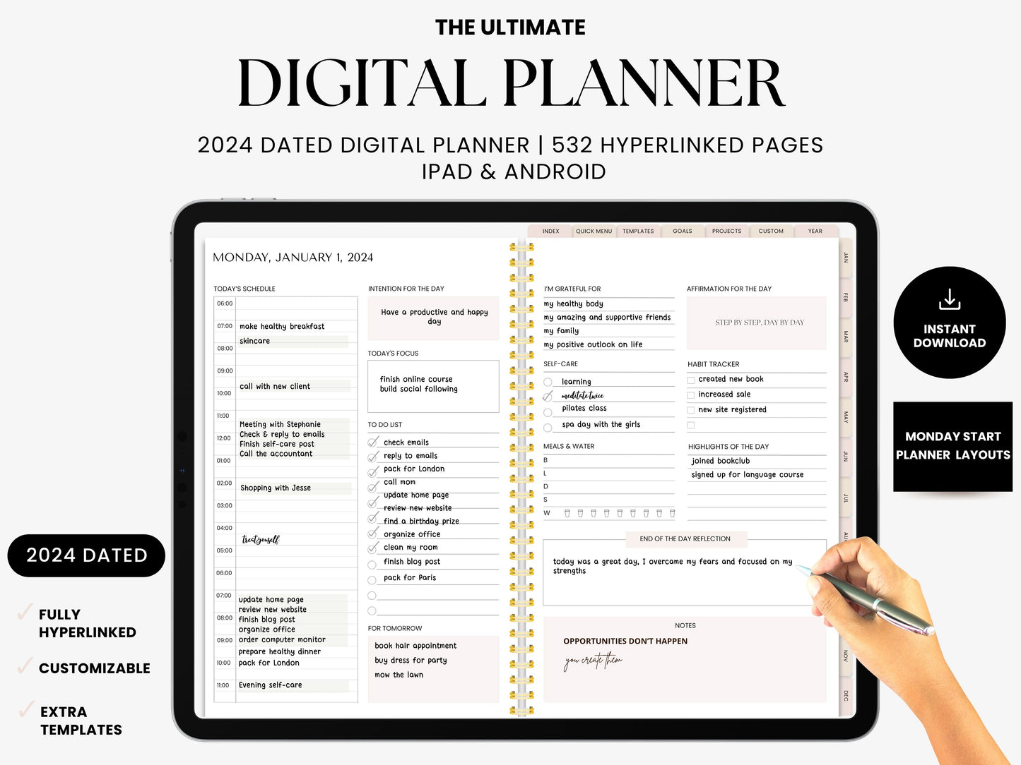 2024 Digital Planner | Glow Up Digital Planner